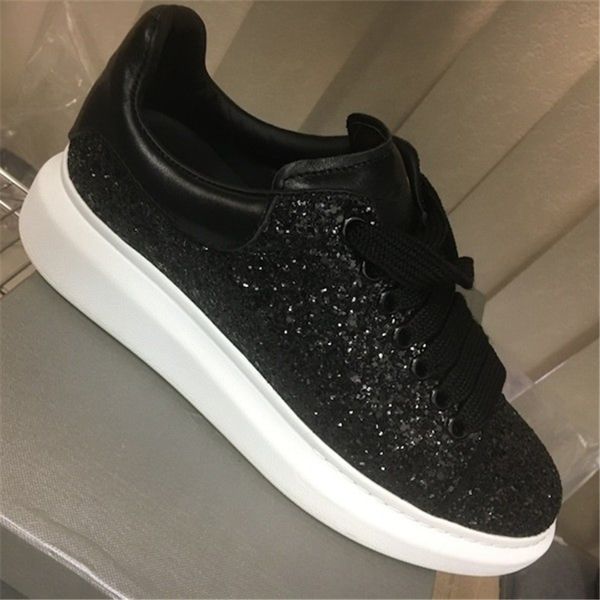 

new west mens women designer sneakers womens shoes mens fashion leather oversized-sole trainers white platform shoes s01, Black