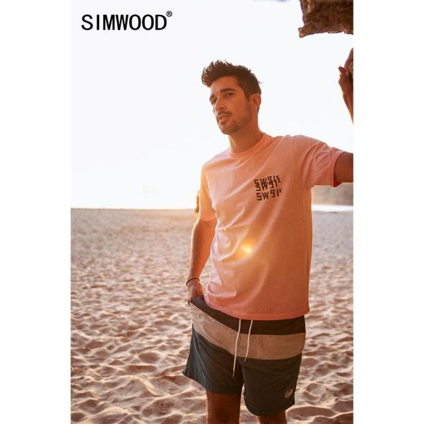 

simwood 2020 summer new oil washed t-shirt men fashion vintage plus size 100% cotton tshirt clothing sj120493, White;black