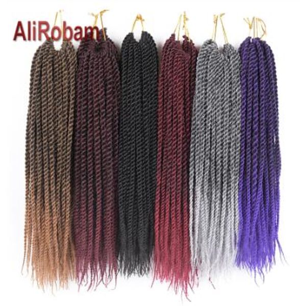 

senegalese twist crochet hair ombre brown braids low temperature fiber synthetic braiding hair extensions 22roots/pack, Black