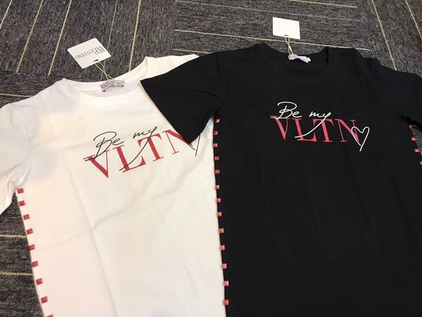 

2019 new arrival rivets adornment oversized t-shirt men and women fashion casual short sleeve tees t shirts, White