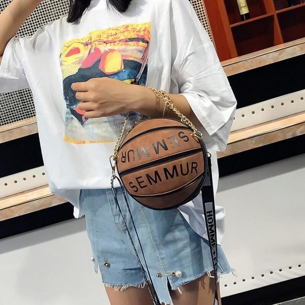

Luxury handbag women bag de igner round pur e ba ketball hape houlder bag for women 2019 fa hion chain cro body bag ac