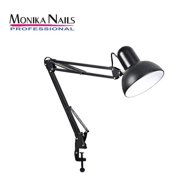 Monika Nail Art Equipment Swing Arm Desk Lamp C Clamp Table Classic Architect Drawing On Black Painted Step By