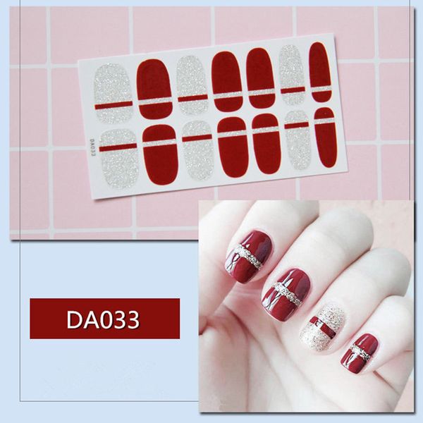 

new french nail wraps 14 tips nail art stickers stripes designs waterproof polish full cover manicure patch makeup tools, Black
