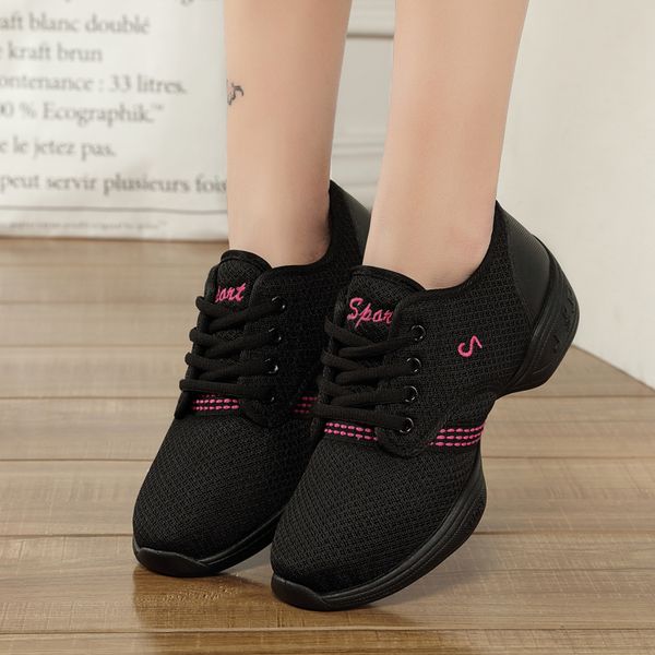 

modern soft women shoes sports increased anti-skid square dance shoes sneakers net jazz fitness team performance