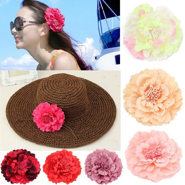 

1 пк способа розового цветка bridal зажим для волос заколки hairgrips элегантный шпилька свадеб аксессуары пляж hat декор оранжевый dadet, White