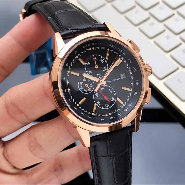 

роскошные мужские дизайнерские часы реальный кожаный ремешок multifuction man автоматический механический механизм self-wind повседневная на, Slivery;brown