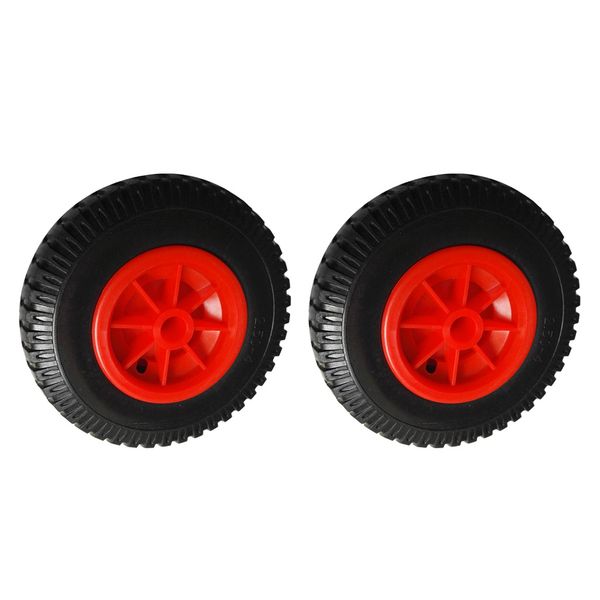 

kayak trolley wheels 2 pcs 25.4cm 22.35mm spare puncture proof black tyre on red wheel for kayak canoe trolley/ carrier/ jockey