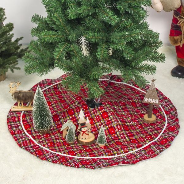 

traditional theme festive holiday christmas tree skirt plaid burlap traditional plaid skirts decoration