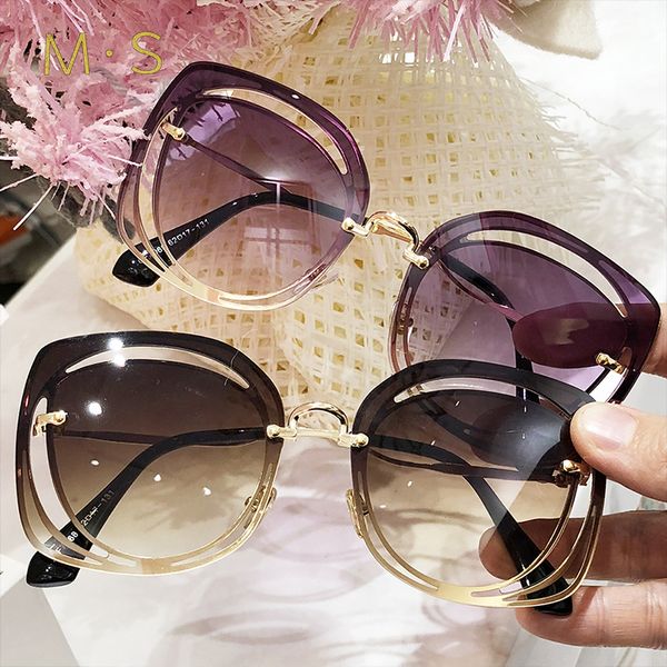 

ms 2018 women luxury classic eyewear female sunglasses original brand designer sunglasses pierced sun glasses fashion uv400, White;black