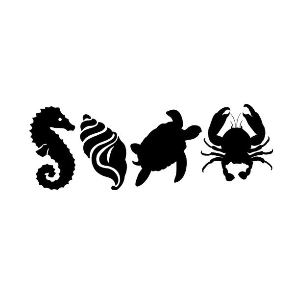 

15*5.3cm seahorse shell fashion decal vinyl car-styling car sticker cute and interesting fashion sticker decals