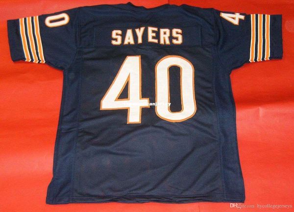 

retro #40 gale sayers custom mitchell & ness jersey bule mens stitching s-5xl,6xl football jerseys running, Black;blue