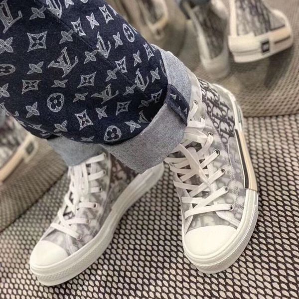 

19ss dior косые hommes b23 b24 kaws ким джонс мужчины женщина модельер тройная повседневная обувь высоких кроссовки 36-45, Black;red