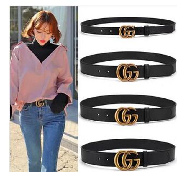 

brand men belt famous 100% leather belt smooth buckle women and men genuine leather designer belts for men, Black;brown
