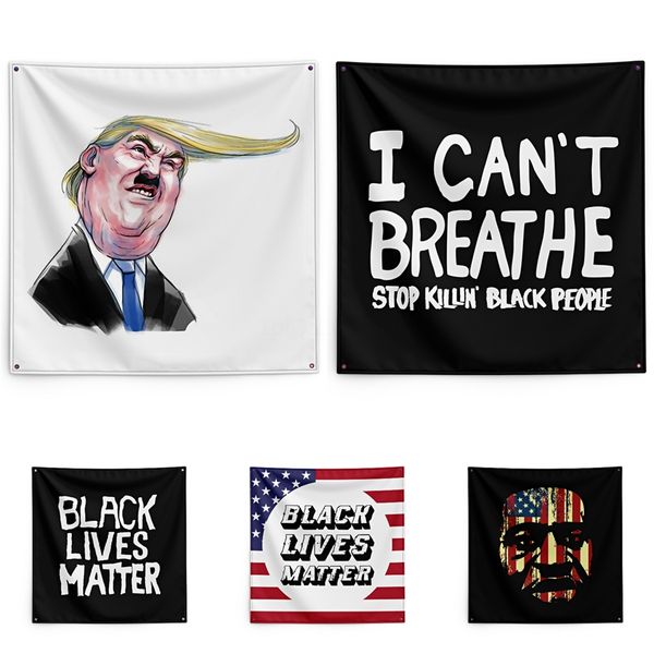 

justice for george floyd printing tapestry black lives matter household wall banner 150*150cm #qa27276
