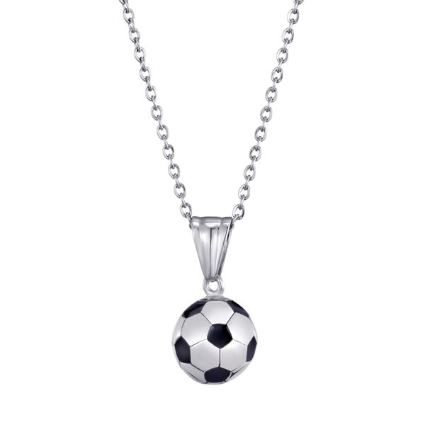 

us7 gold color stainless steel sport fitness football pendant necklace with chains for men jewelry, Silver