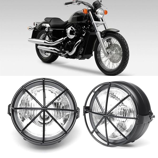 

durable motorcycle refit headlight with bracket vintage round motorcycle head light scooter motorbike motor front headlight lamp