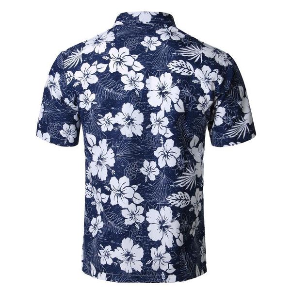 

mens summer beach hawaiian shirt brand short sleeve plus size floral shirts men casual holiday vacation clothing camisas, White;black