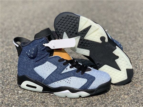 

2020 new 6 vi blue washed men basketball shoes male 6s sports designer sneakers outdoor trainers size 4-13, Black