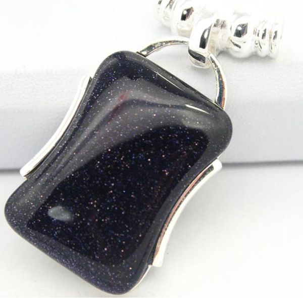 

lady's elegant 925 sterling silver jewelry bluejade pendant 42*22mm