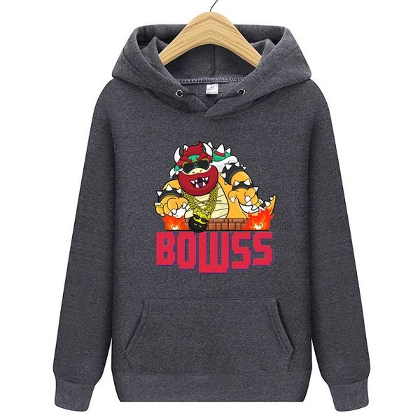 

bowss мужские толстовки толстовки мужчины / женщины с капюшоном спортивная одежда джерси супер dragon ball марио мальчик девочка социальные, Black