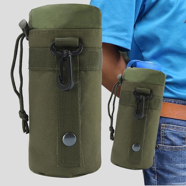 

durable round carrying bag delicate texture portable 550ml water bottle pouch outdoor kettle case for camping hiking travel