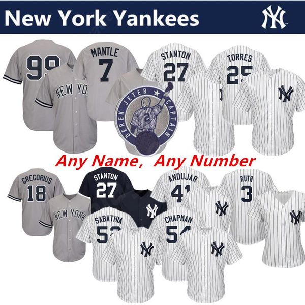 

Yankees jerseys New York Aaron Judge Torres Babe Ruth Jeter Giancarlo Stanton Gregorius Sanchez Severino Mantle Sabathia Andujar Mattingly