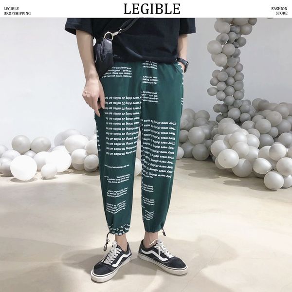 

2020 весна осень брюки мужские повседневные шаровары мужские брюки длиной до щиколотки уличная одежда мужские брюки снаружи, Black