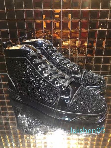 

red bottoms sneakers shoes for men casual women luxury mens blue crystal outdoors red bottom designer chaussures zapatillas casual shoe as03, Black