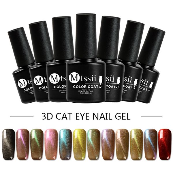 

mtssii 3d cat eye nail gel polish soak off uv manicure nail polish shimmer cat eye gel for 7ml mermaid varnish 1 pc, Red;pink
