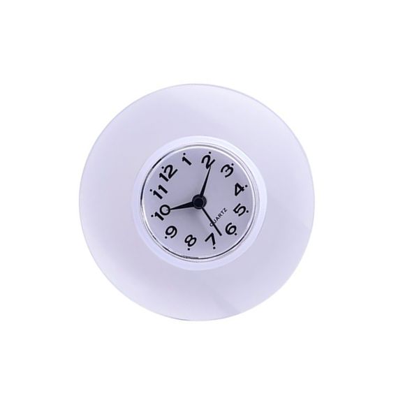 

2018 kitchen bathroom round mini wall clock waterproof silent multifunction creative shower wall clocks home decor with sucker