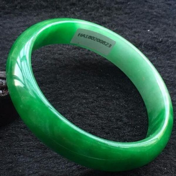 

58-60mm natural certificada verde jadeita jade pulsera brazalete, Black