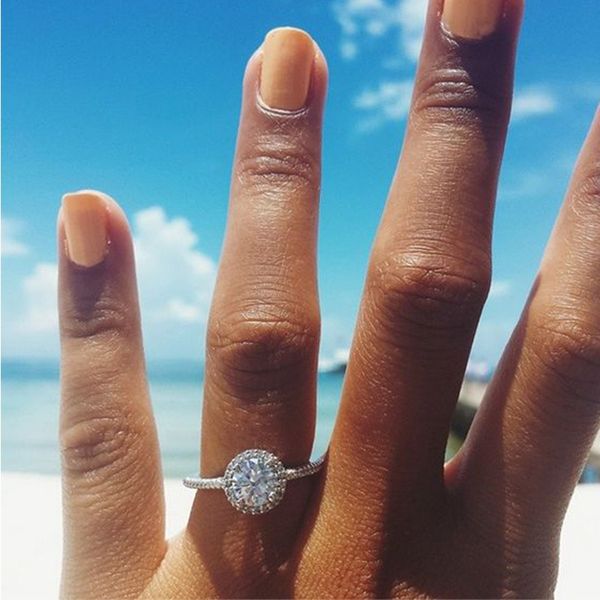 

fashionable round shining gem rose gold/silver lady ring leisure jewelry gift with zircon cz elegant women's exclusive ring, Golden;silver