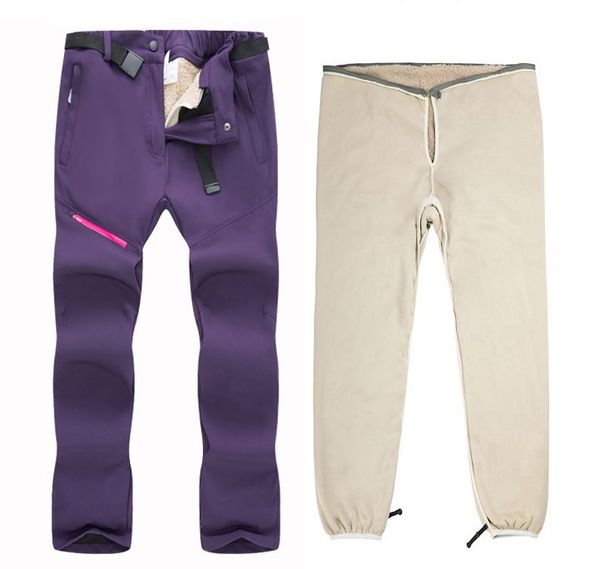 

из двух частей съемные утолщенные штаны из овчины открытый брюки ветровка four seasons одежда рыбалка восхождение наряд для мужчин и женщин