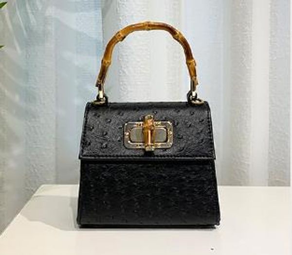 

2020 designer small square bag luxury handmade bag crocodile pattern ostrich slub hand shoulder diagonal bag