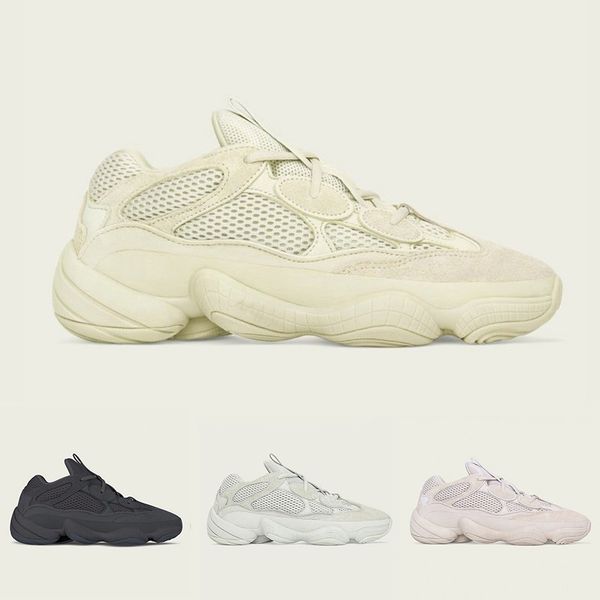 

New Arrival 500 Salt Running Shoes Mens Womens Desert Rat 500 Utility Black Blush Kanye West Designer Sports sneakers 36-45