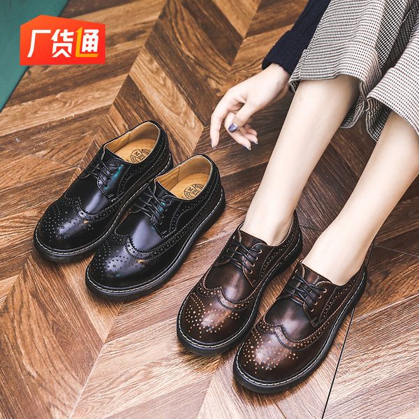 

2019 autumn new flat shoes women fashion simple solid color retro style breathable comfortable casual shoes, Black