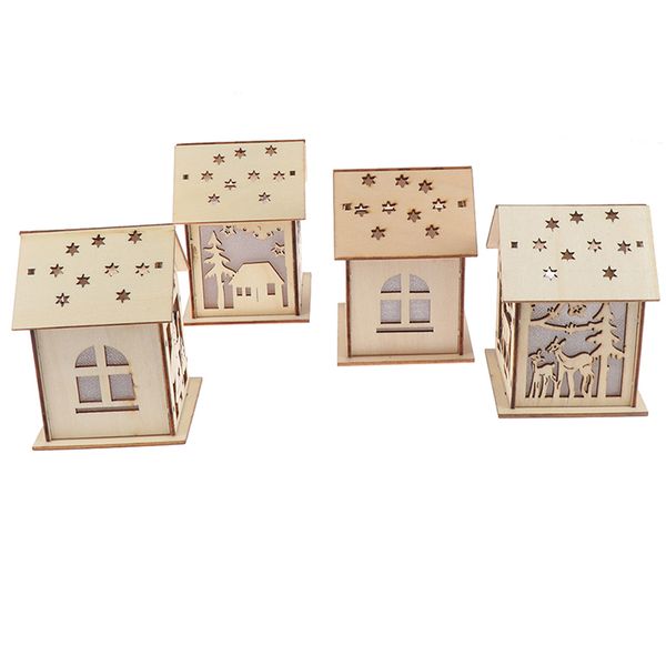 

festival led light wood house christmas tree decorations for home hanging ornaments holiday nice xmas gift wedding
