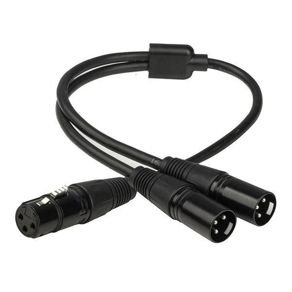 

xlr 3pin female to dual 2male audio balanced cord cable for microphone audio