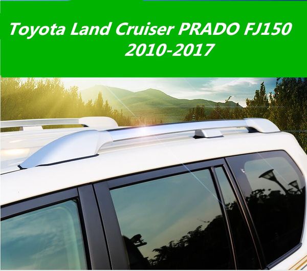 

jioyng aluminum alloy car roof rack baggage luggage bar for toyota land cruiser prado fj150 2010-2017 (black silver) by ems