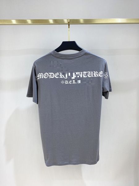 

beauty tide 20ss ch shirt chrome sanskrit letters hearts loose sports casual round neck short sleeve t-shirt men and women, Black;brown