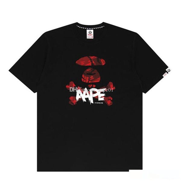

aape fashion t shirt aape mens summer red camouflage ape head x-bone print short sleeve t shirt mens designer tee, White;black