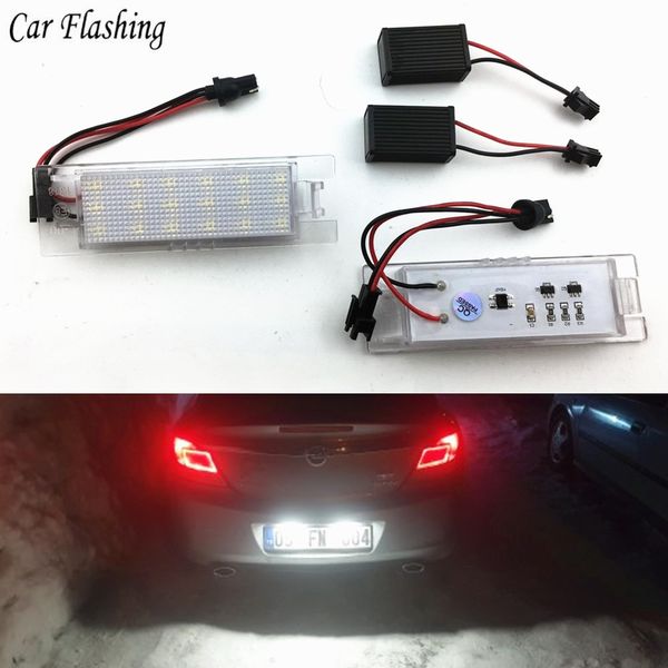 1 conjunto 18 led luz da placa do carro número da lâmpada da placa para opel/vauxhall/corsa/zafira livre de erros