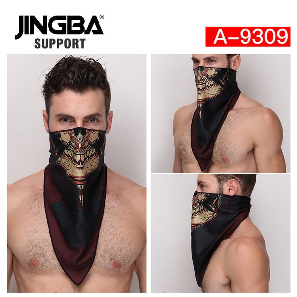 

jingba support bandana men sport scarf mask skiing cycling bike face scarf outdoor mountaineering bandanas factory dropshipping, Black
