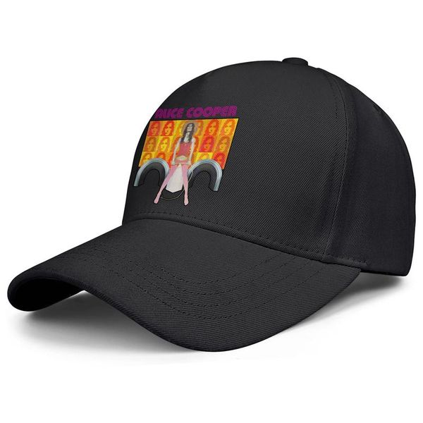 

alice cooper furnier rock pose mens and womens adjustable trucker cap cool fitted custom trendy baseballhats paranormal ink king of no, Blue;gray