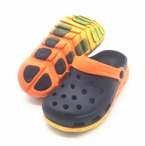 

kids boys summer mules sandals neon light croc clogs slipper shoes for boy size 30 31 32 33 34 35 y200520, Black