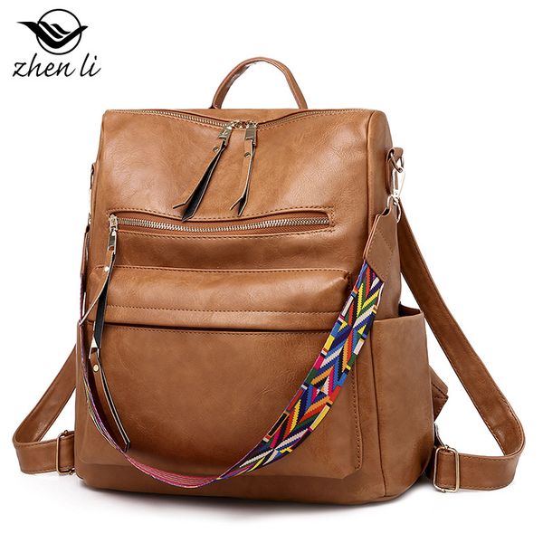 

2020 new women bags european style women's backpack retro pu women's bags