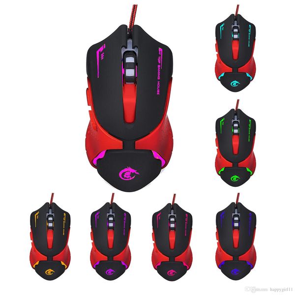 

розничная скидка 6 клавиш проводная игровая мышь a903 3200 точек / дюйм красочный светодиодный дыхательный свет usb проводная оптическая игр