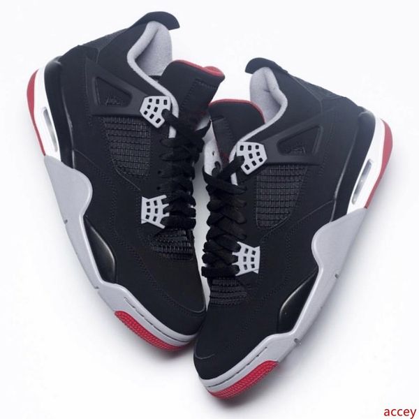 

4 выведенный черный красный новый 2019 выпущенный топ заводская версия 4s баскетбольная обувь мужские кроссовки замшевые кроссовки с