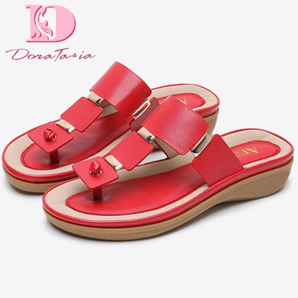 

doratasia 2020 dropship ins big size 42 comfortable sole flip flops summer sandal slippers woman shoes women, Black