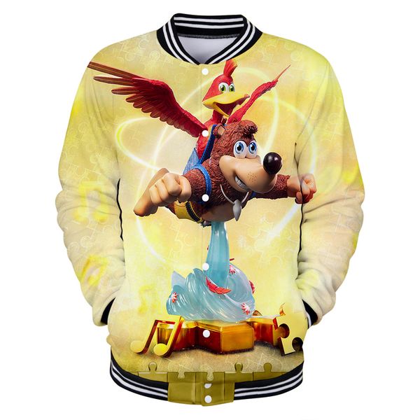 

leisure hip hop banjo kazooie 3d casual baseball jacket women and men warm and comfortable kpops jacket print, Black;brown